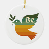 Boho Be Peace Retro Holiday Ceramic Ornament セラミックオーナメント (正面)