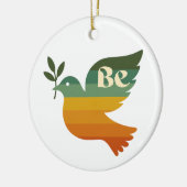 Boho Be Peace Retro Holiday Ceramic Ornament セラミックオーナメント (左)