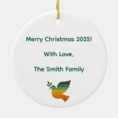 Boho Be Peace Retro Holiday Ceramic Ornament セラミックオーナメント (裏面)