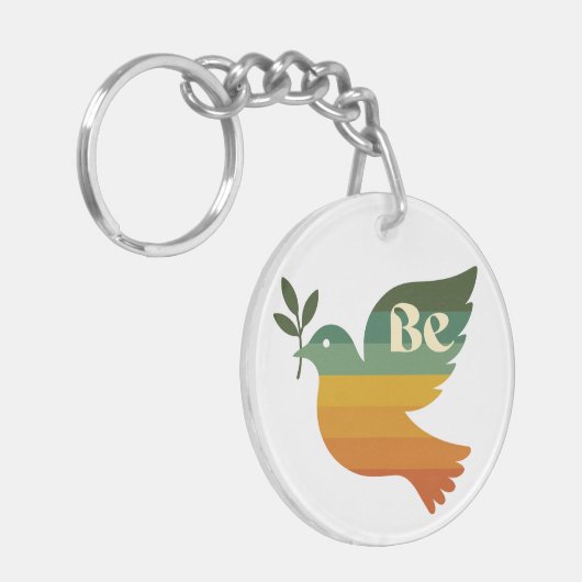 Boho Be Peace Retro Holiday Keychain キーホルダー (正面左)