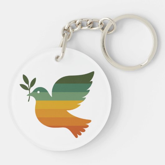 Boho Be Peace Retro Holiday Keychain キーホルダー (裏面)