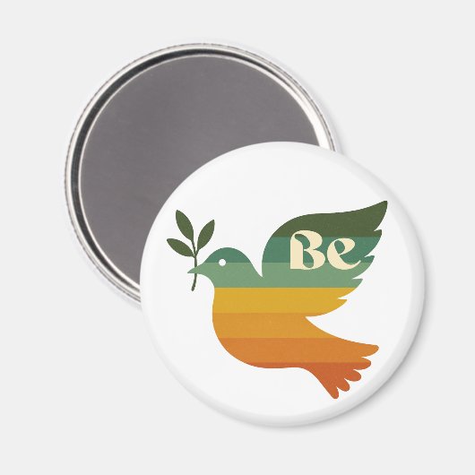 Boho Be Peace Retro Holiday Magnet マグネット (正面/裏面)