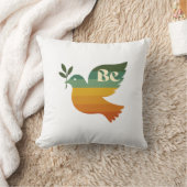 Boho Be Peace Retro Holiday Throw Pillow クッション (ブランケット)