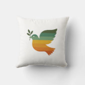 Boho Be Peace Retro Holiday Throw Pillow クッション (裏面)