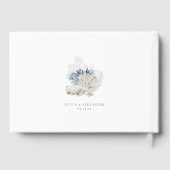 Boho Beach Elegant Romantic Blue Wedding ゲストブック (裏面)