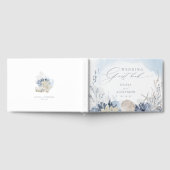Boho Beach Elegant Romantic Blue Wedding ゲストブック (全面)