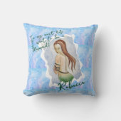 Boho Beach Mermaid Blue Ocean Watercolor Custom クッション (正面)