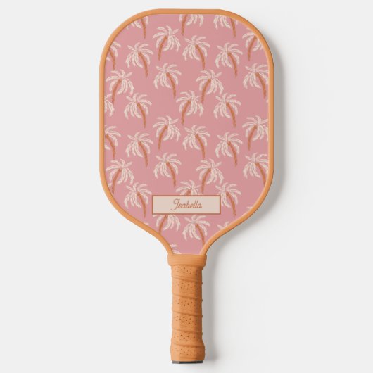 Boho Beach Palm Custom Name Pickleball Paddle ピックルボールラケット (正面)