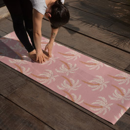 Boho Beach Palm Yoga Mat Tropical Coastal Pilates ヨガマット