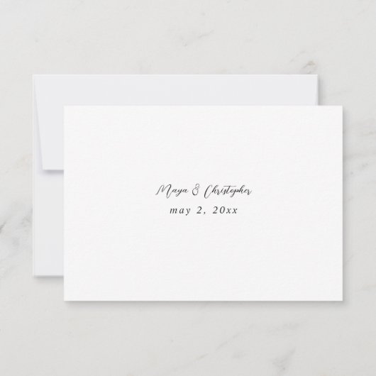 Boho Beach White Floral no Meal RSVP (裏面)