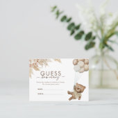 Boho Bearは何人の赤ちゃんシャワーのゲームを推測 名刺 (スタンド正面)