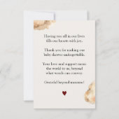 Boho Bearエアバルーンパステルベビーシャワーありがとう サンキューカード (裏面)