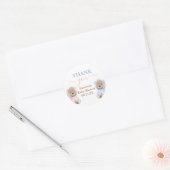 Boho Bearツインズベビーシャワーラウンドステッカー ラウンドシール (封筒)