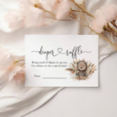 Boho Bearベビーシャワーおむつラッフル エンクロージャーカード