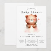 Boho Bearユニーク Baby Shower 招待状 (正面/裏面)