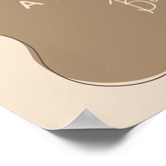 Boho Bear波形フレームシンプルベビーシャワーへようこそ ポスター (角)