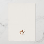 Boho Bear空エレガント気球ベビーシャワー 箔招待状 (裏面)