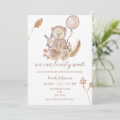 boho bear baby shower 招待状 (スタンド正面)