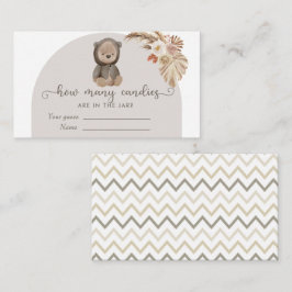 Boho Bear Baby Shower Guandiesの数を推測 エンクロージャーカード