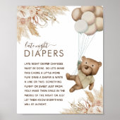 Boho Bear Baby Shower「Late Night Msuch」ポスター ポスター (正面)