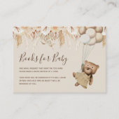Boho Bear Book Request Baby Shower エンクロージャーカード (正面)