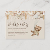 Boho Bear Book Request Baby Shower Enclosureカード エンクロージャーカード (正面)