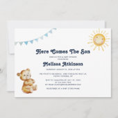 Boho Bear Boy Baby Shower 招待状 (正面)