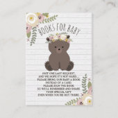 Boho Bear Gray Wood Baby Showerブックリクエスト エンクロージャーカード (正面)