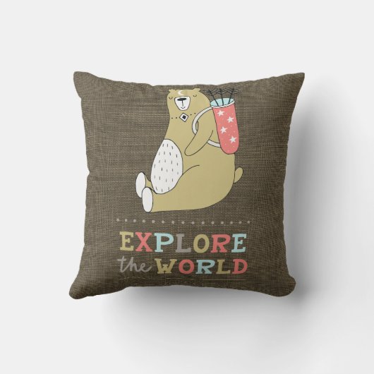 Boho Bear Kidsを探索する クッション (裏面)