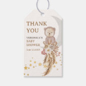 Boho Bear Moon Baby Shower Thank You ギフトタグ (正面)