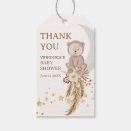 Boho Bear Moon Baby Shower Thank You ギフトタグ