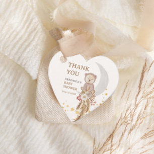 Boho Bear Moon Baby Shower Thank You フェイバータグ