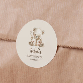 Boho Bearly Waitストーリーブックベアーベイビーシャワー ラウンドシール