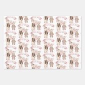 Boho Bearly Wait Bear Family Baby Shower Wrapping ラッピングペーパーシート (正面3)