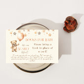 Boho Bearly Wait Beige Bear Books for Baby Shower エンクロージャーカード