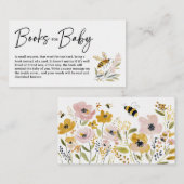 Boho Bee Baby Shower Books for Baby エンクロージャーカード (正面/裏面)