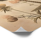 Boho Bee In Yellow Flower Print, Botanical Wall ポスター (角)