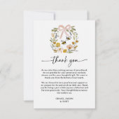Boho Bee & Wildflower Baby Shower サンキューカード (正面)