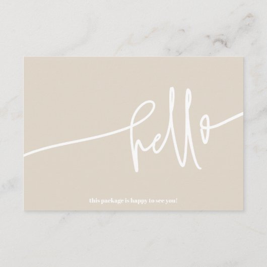 Boho Bege Hello Thanks You Order Small Business エンクロージャーカード (裏面)