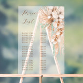 Boho BeigeとMint価格表 アクリルサイン (ニュートラル)
