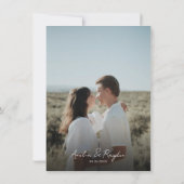 Boho BeigeタイポグラフィScript Photo QR Code 結婚's 招待状 (裏面)