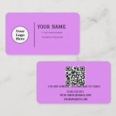 Boho Beige書道スクリプトQRコード 名刺 (正面/裏面)