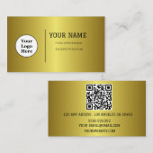 Boho Beige書道スクリプトQRコード 名刺 (正面/裏面)