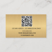 Boho Beige書道スクリプトQRコード 名刺 (裏面)