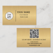 Boho Beige書道スクリプトQRコード 名刺 (正面/裏面)
