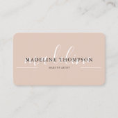 Boho Beige書道スクリプトQRコード 名刺 (正面)