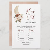 Boho Beige月の赤ちゃんシャワー歳の両親 (正面/裏面)