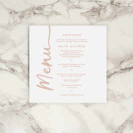 Boho Beige +ブラウンテラコッタトレンディー結婚ズメニュー 招待状