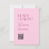 Boho Beige BrownのQRはっきりしたコー結婚ドRSVPカード 招待状 (正面)