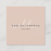 Boho Beige Calligraphy Script QR code スクエア名刺 (正面)